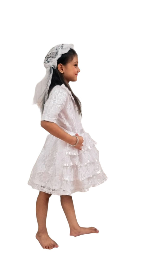 BookMyCostume Christian Bride Girls and Kids Fancy Dress Costume